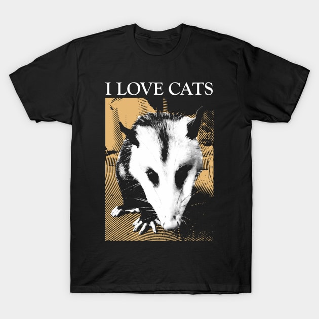 I Love Cats Opossum Vintage T-Shirt by giovanniiiii